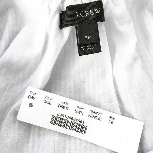 J. Crew Petite Tipped Ruffle Top in Stripe - Picture 5 of 8